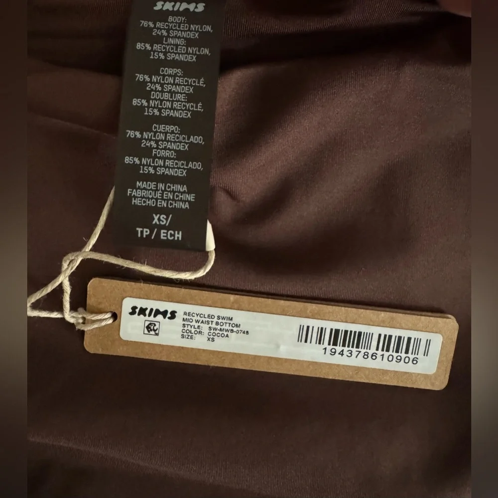 NWT SKIMS Swim Mid Waist Bottoms-Cocoa